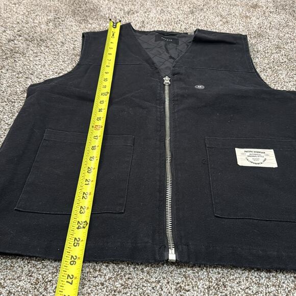 PACSUN Men's Black Canvas Zip Up Vest Size M - Picture 5 of 11